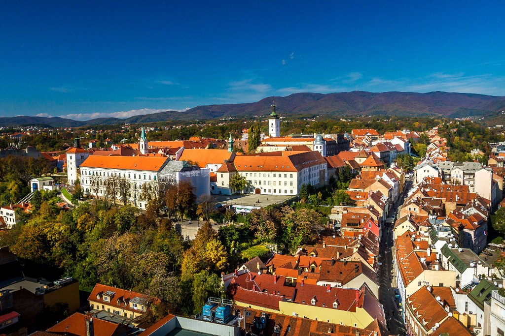 Aerial view of Zagreb old town (Zagreb 360)